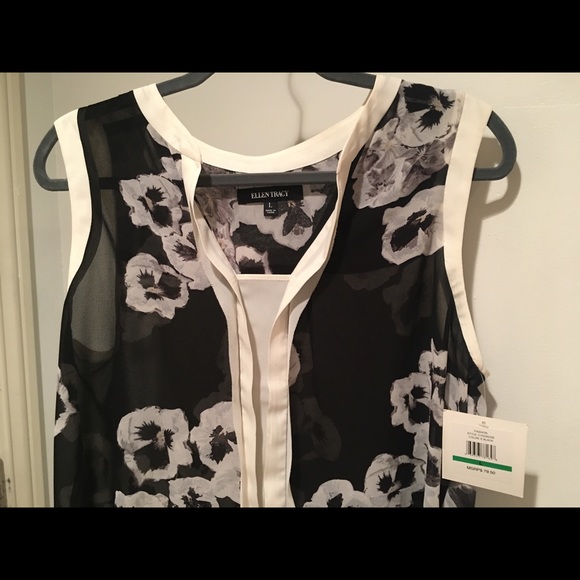 ELLEN TRACY | FLORAL SLEEVELESS BLOUSE - Picture 4 of 5